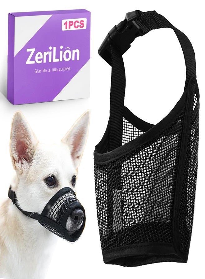 ZeriLion Small Dog Muzzle, Soft Mesh Mouth Cover for Biting, Chewing & Barking, Breathable Muzzle for Grooming, Allows Panting & Drinking - Bozal para Perros Pequeños(XS, Black) - Image 1